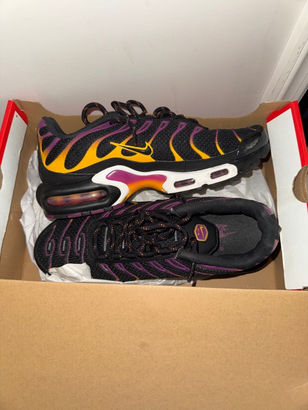 Nike Black Purple Yellow Gradient Air Max Running Shoes